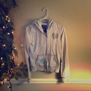 y2k vintage VS Pink gray peace sign full zip hoodie